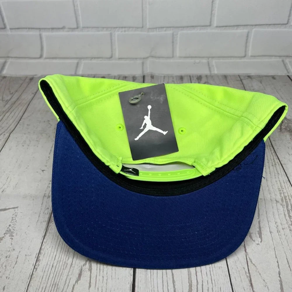 Air Jordan Blue and Lime Jumpman Hat Snapback Cap New Men‎